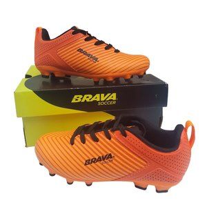 Brava Boys Alert Soccer Cleats Orange Sports Outdoor Lace Up Size 12.5D New